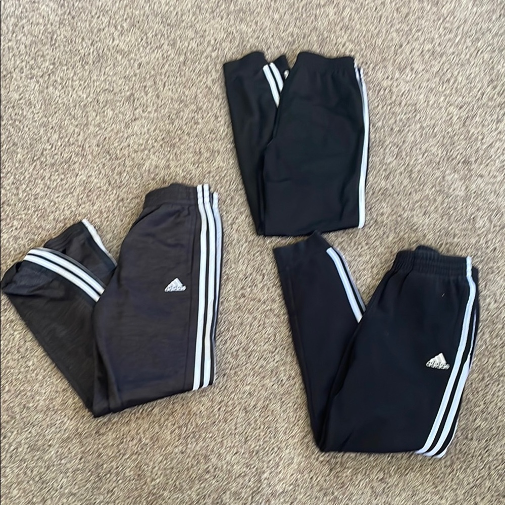 Adidas Kids Black and Gray Track Pants